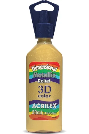 DIMENSIONAL METALLIC ACRILEX 35ml. 598 DORADO SOLAR Oferta Limitada