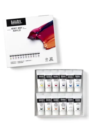 Set 12 acrílicos Liquitex heavy body Auténtico