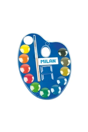 PALETA ESCOLAR ACUARELA 12 COLORE CON PINCEL Alta Calidad