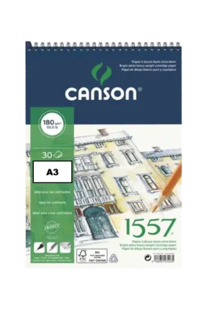 Bloc Canson 1557 180 grs. A3 espiral Garantía Incluida