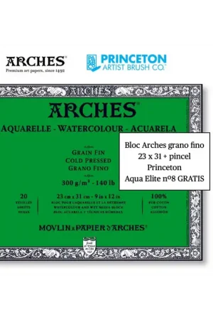 Promoción Arches pincel y bloc 23 x 31 grano fino Envío Internacional