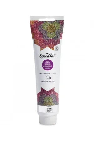 Edición Limitada Tinta xilografía tela Speedball blanca