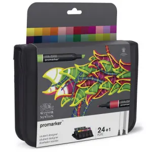 Set 24 rotuladores doble punta Promarker Winsor & Newton, Estudiante Ocasión Especial
