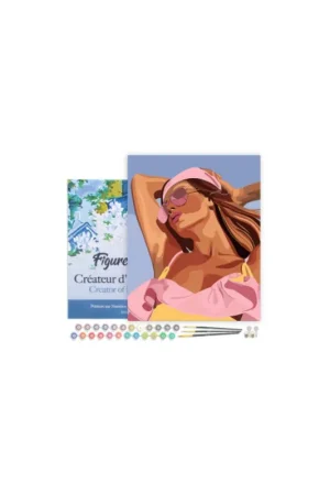 LIENZO PINTAR POR NUMEROS CON BASTIDOR 40X50CM CHICA BAJO EL SOL DE IBIZA Garantía Incluida