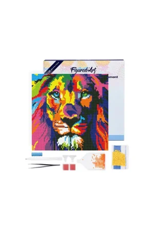 DIAMOND PAINTING 25X25CM CON MARCO - LEON POP ART Garantía Incluida