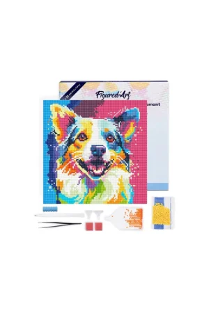 Precio Bajo DIAMOND PAINTING 25X25CM CON MARCO - PERRO POP ART