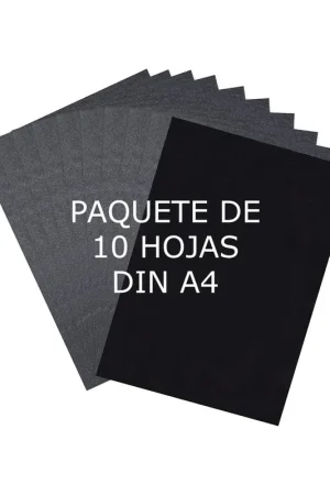 PAQUETE DE 10 HOJAS PAPEL CARBÓN PARA CALCAR TAMAÑO DIN A4 Premium
