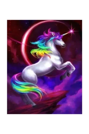 Moderno KIT PUNTO DE CRUZ 32X40CM  - UNICORNIO Y ECLIPSE