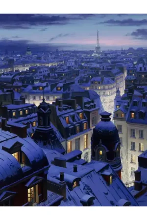 Edición Limitada LIENZO PINTAR POR NUMEROS CON BASTIDOR 40X50CM  TEJADOS DE PARIS