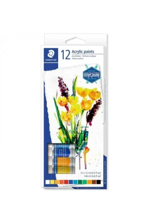 PACK PINTURA ACRILICA 12 COLORES STAEDTLER Favorito De Clientes