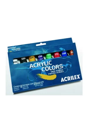 Oferta Especial Acrilex Acrylic colors, surtido 8 tubos de pintura acrílica en pack