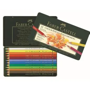 Garantía Incluida Estuche de Lápices color POLYCHROMO, Faber Castell (12 colores)