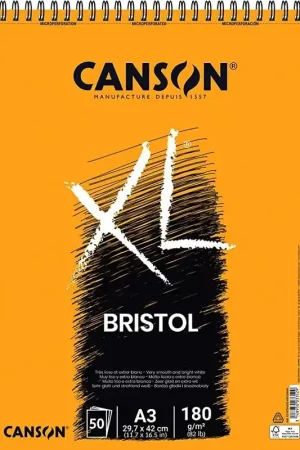 BLOC CANSON XL BRISTOL A3 180 GR 50 H Alta Calidad