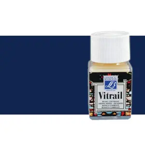 Últimas Unidades Pintura Cristal Azul profundo Vitrail Lefranc, 50 ml.-465