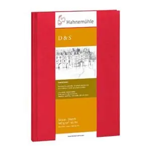 Liquidación Libro de Bosquejo D&S tapa roja, 140gr, A5 R, 80 h