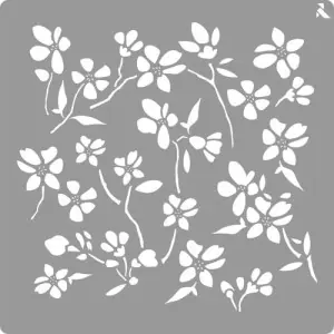 Precio De Oferta Stencil plantilla 01 Flores 20x20cm. La Pajarita