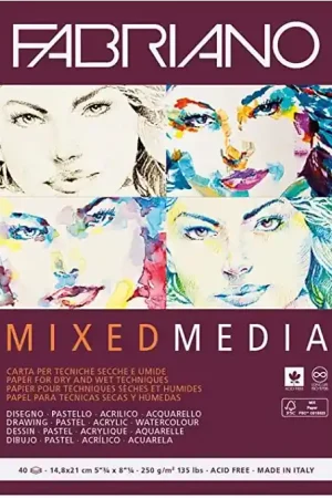 Lujoso BLOC FABRIANO MIX MEDIA A5 250 GR 40 H