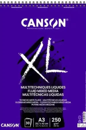 Barato BLOC CANSON XL MULTI TÉCNICAS LÍQUIDAS SMOOTH A3 250 GR 30 H