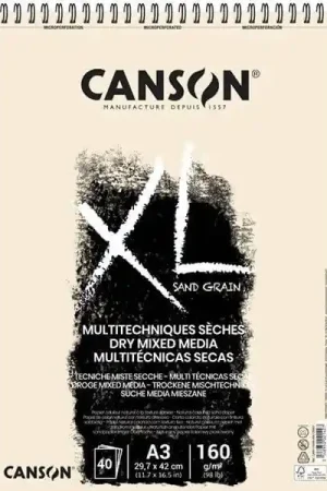 Oferta Flash BLOC CANSON XL MULTI TÉCNICAS SECAS SAND GRAIN A3 160 GR 40 H