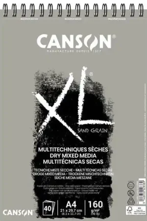 BLOC CANSON XL MULTI TÉCNICAS SECAS SAND GRAIN GRIS A4 160 GR 40 H Imprescindible (Must-Have)