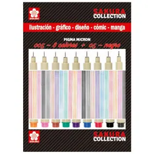 Set rotuladores Pigma Micron Sakura 8 colores n.005 + 1 negro n.05 Devolución Gratuita