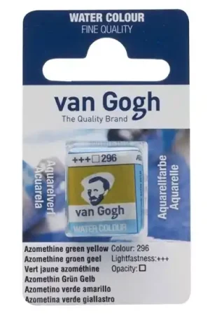 Certificado PASTILLA ACUARELA VAN GOGH Nº296 AZOMETINO VERDE AMARILLO