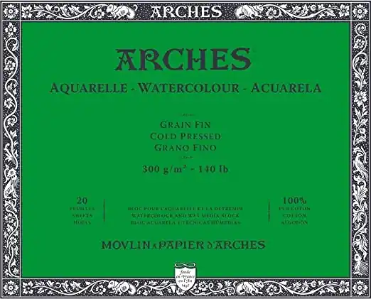 BLOC ARCHES 15x30 G.F. 300 GR 20 H 100% ALGODÓN Certificado