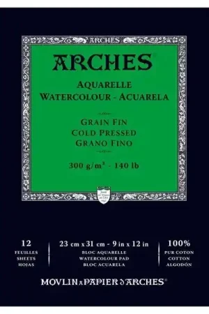 BLOC ARCHES 23x31 G.F. 300 GR 12 H 100% ALGODÓN Última Versión