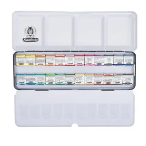 Caja acuarelas de metal Schmincke Horadam, 24 1/2 godets Económico