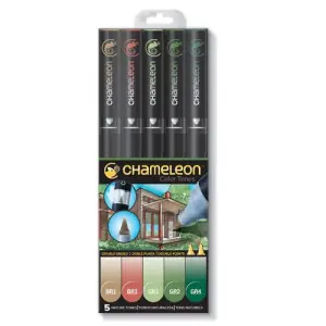 Estuche Chameleon de 5 Rotuladores Tonos Nature Premium