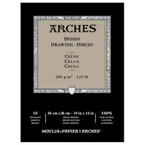 Devolución Gratuita Dibujo Arches 200 gr, 23x31 cm, Crema, bloc 16 h.
