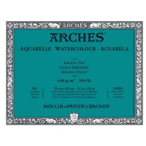 Compra Hoy Acuarela Arches 640 gr, 26x36 cm, G. Fino, bloc 10 h.