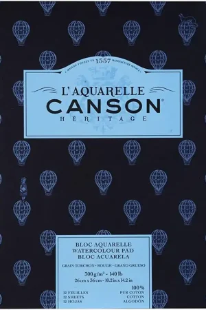 Tendencia BLOC CANSON HERITAGE 300 GR G.G. 26x36 100% ALGODÓN 12 H