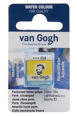 Profesional PASTILLA ACUARELA VAN GOGH Nº254 AMARILLO LIMÓN PERMANENTE
