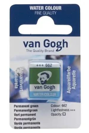 Liquidación PASTILLA ACUARELA VAN GOGH Nº662 VERDE PERMANENTE