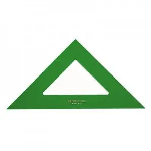 Oferta Limitada Escuadra NO GRADUADA - CANTO RECTO, 21 cm. verde Faber Castell