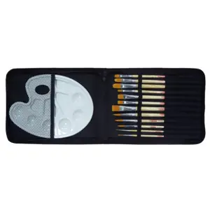 Estuche Organizador de 12 Pinceles Cortos + paleta plástico ArtCreation Pedido Al Por Mayor