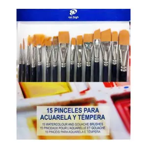 Promoción Set 15 pinceles cortos para acuarela y témpera, Van Gogh
