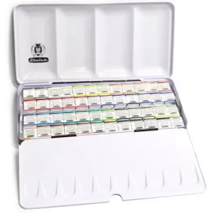 A Buen Precio Caja acuarelas de metal Schmincke Horadam, 48 1/2 godets