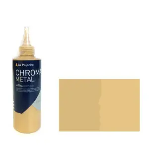 Acrílico La Pajarita 01 Oro Rico (Metalizado)  Chroma color (200 ml.) Mejor Calidad
