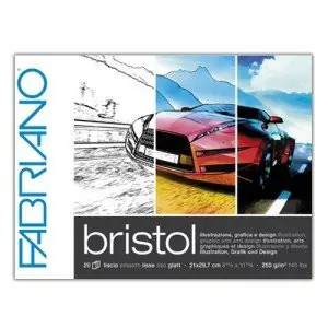 Bloc de ilustración y diseño Bristol Fabriano, 20 hojas, 250gr, 29.7x42cm Más Vendido