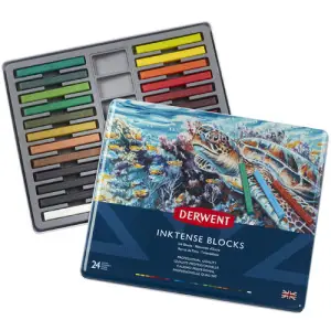 Ocasión Especial Caja metal tinta en barra Inktense Derwent 24 uds