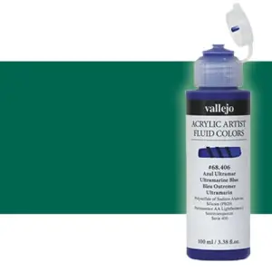 Acrílico Fluido Vallejo 407, verde ftalocianina, 100 ml. * Comprar En Línea