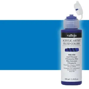 Acrílico Fluido Vallejo 416, azul cyan, 100 ml. * Comprar En Línea
