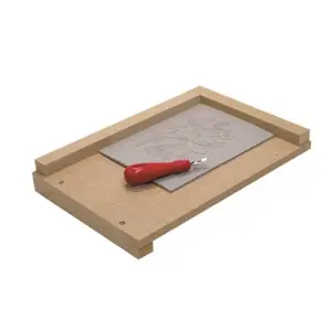 Soporte de seguridad de madera para linograbado, 300x200mm Profesional