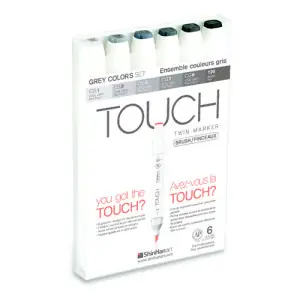 TOUCH TWIN 6 brush marker set Colores grises Oferta De Temporada