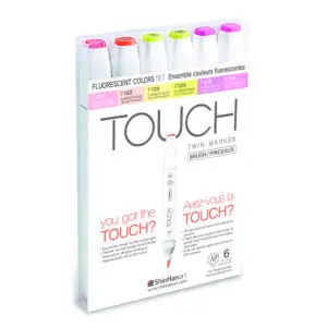 TOUCH TWIN 6 brush marker set colores fluorescentes Precio Reducido