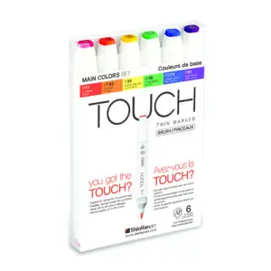 TOUCH TWIN 6 brush marker set colores principales Premium