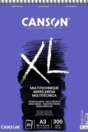 Moderno BLOC CANSON XL MIX-MEDIA TEXTURED A3 300 GR 30 H