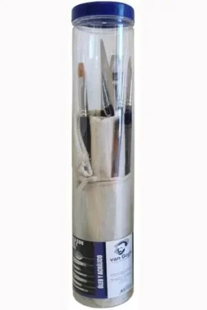 Nuevo Modelo SET 6 PINCELES ACUARELA VAN GOGH + LONETA